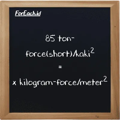 Contoh konversi ton-force(short)/kaki<sup>2</sup> ke kilogram-force/meter<sup>2</sup> (tf/ft<sup>2</sup> ke kgf/m<sup>2</sup>)